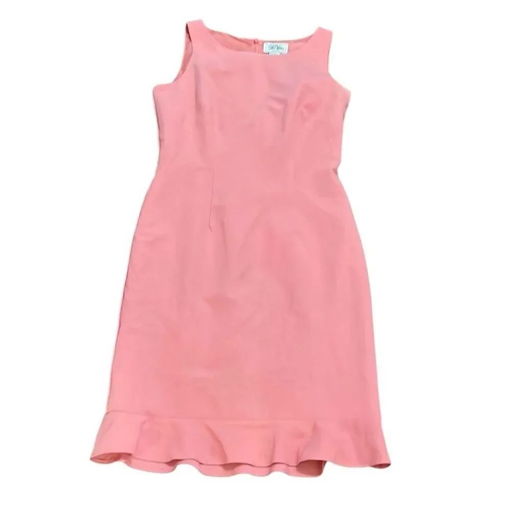 Vintage Bob Mackie pink shift dress size 8. Fully lined.